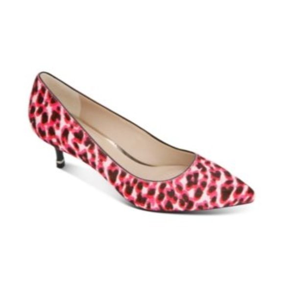 Kenneth Cole Shoes - Kennith COle New York Morgan Kitten-Heel Calf Hair Pumps US 7 Bubble Gum Lepord
